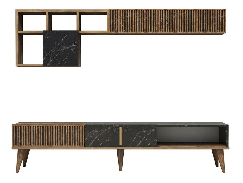 Obývací stěna Millano (Ořech + Černá)