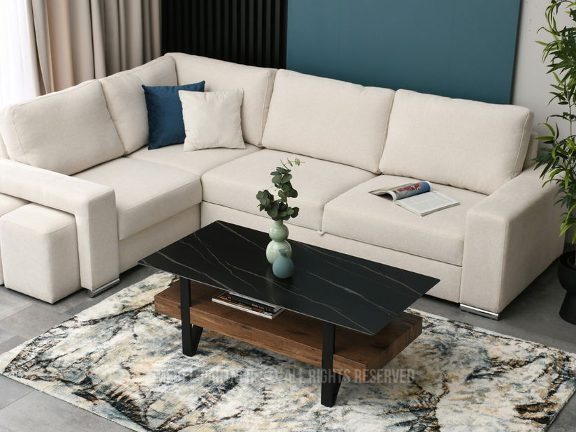 Konferenční stolek Bohac (černý mramor + černá)