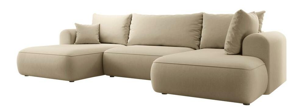 Rohová sedací souprava ve tvaru U Olivo U (P) (béžová střední + černá)