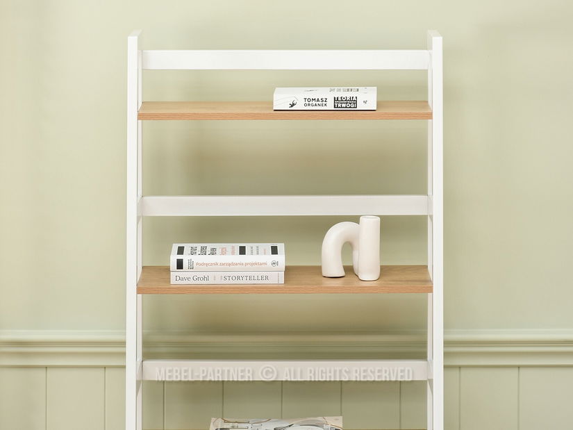 Regál Topaz (dub + bílá)