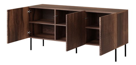 Skříňka Azanat 150 3D (ořech warmia + černá)