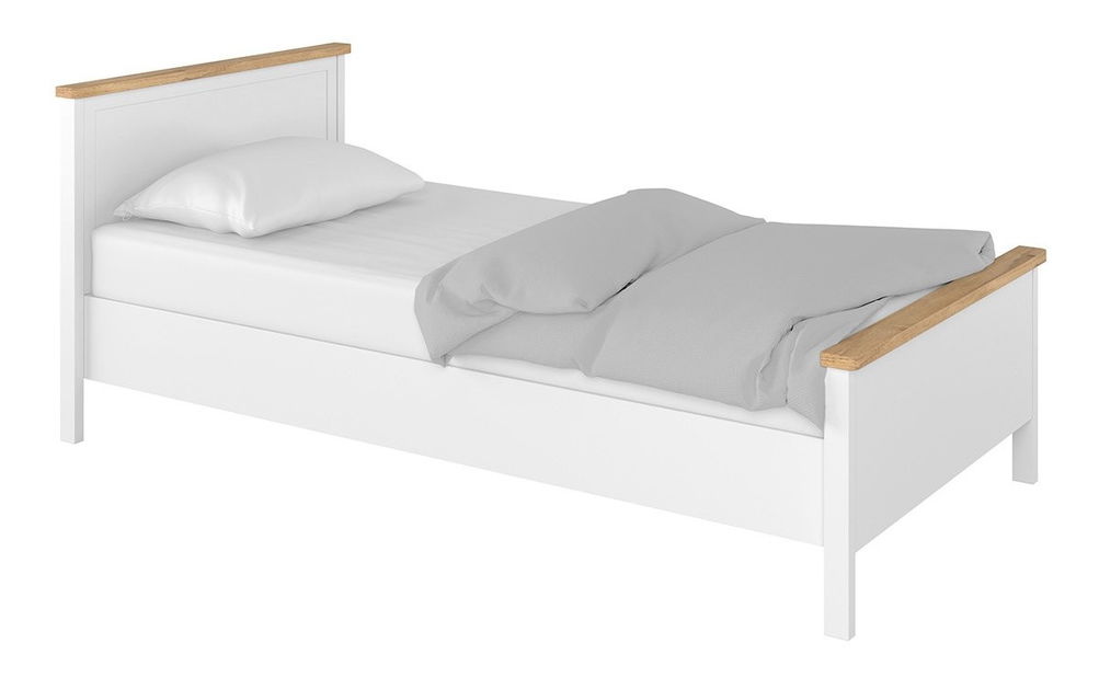 Jednolůžková postel 90cm Sukura (bílá + dub nash)
