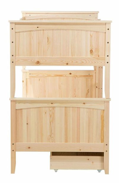 Patrová postel 90 cm Alf (světlé dřevo) (s roštem a úložným prostorem)