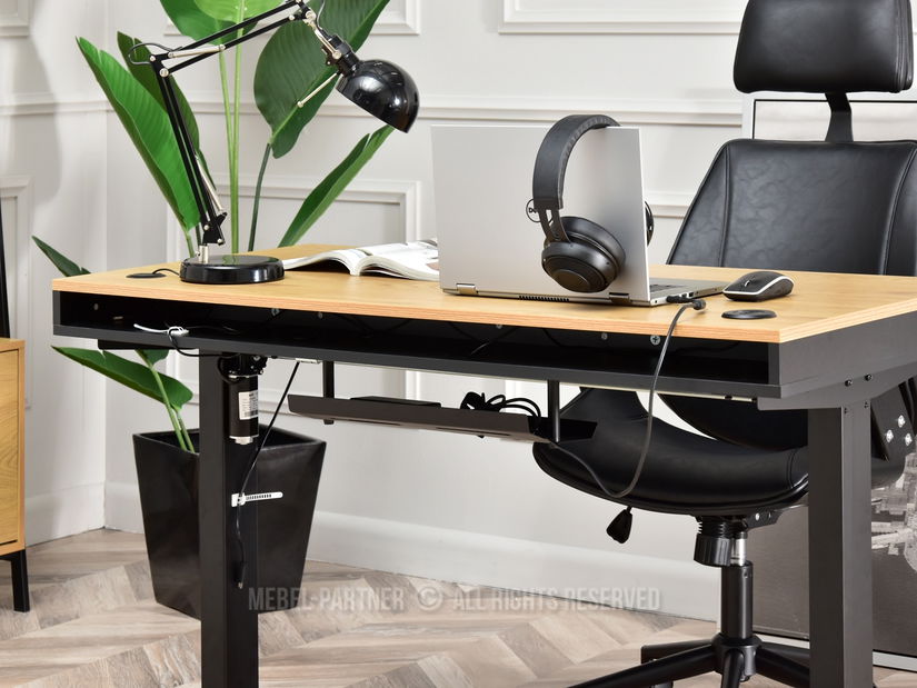 PC stolek Osto 120 (dub černý + černá)