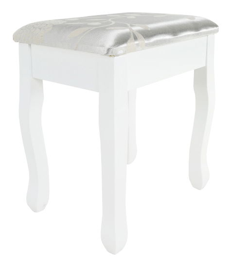 Toaletní stolek s taburetem Linetik (bílá)