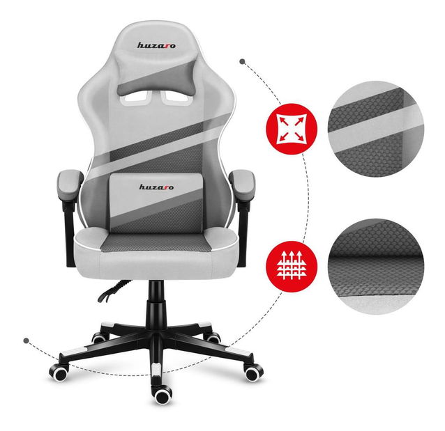 Herní křeslo Fusion 4.4 (bílá + šedá)