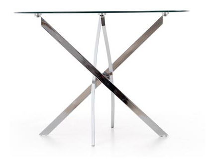 Jídelní stůl Raunds (pro 4 osoby) (transparentní + chrom)