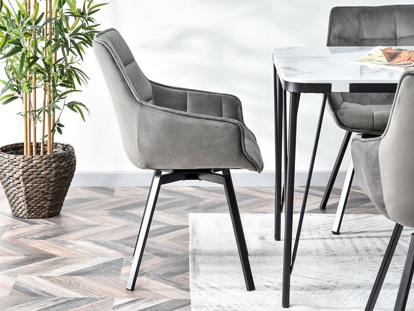 Židle Aranbura (šedá + chromová)