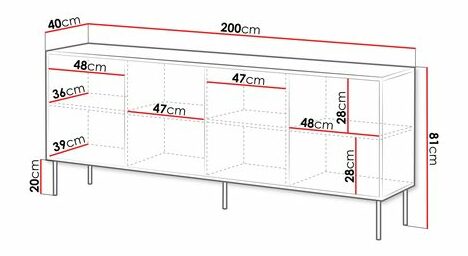 Skříňka Hermano 200 4D (černá)