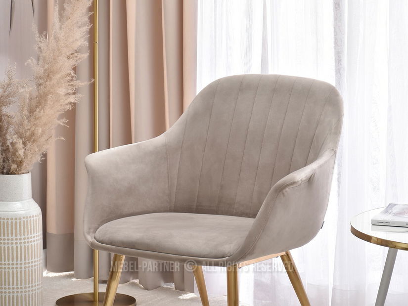 Křeslo Osmol F (béžová + zlatá)