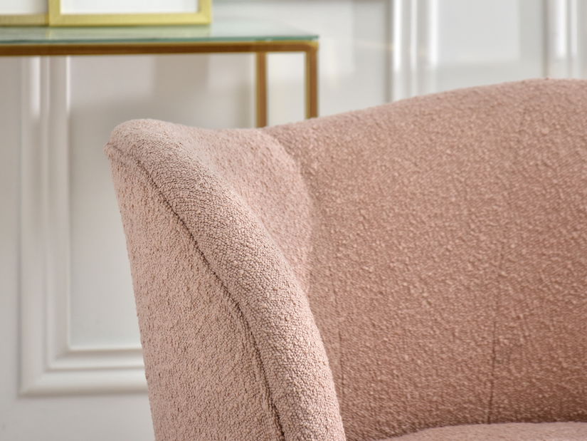 Relaxační křeslo Corintana (pudrová růžová + zlatá)