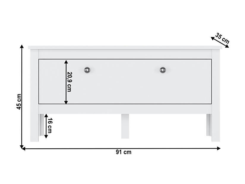 Botník (skříňka na boty) Otis 1k (bílá)