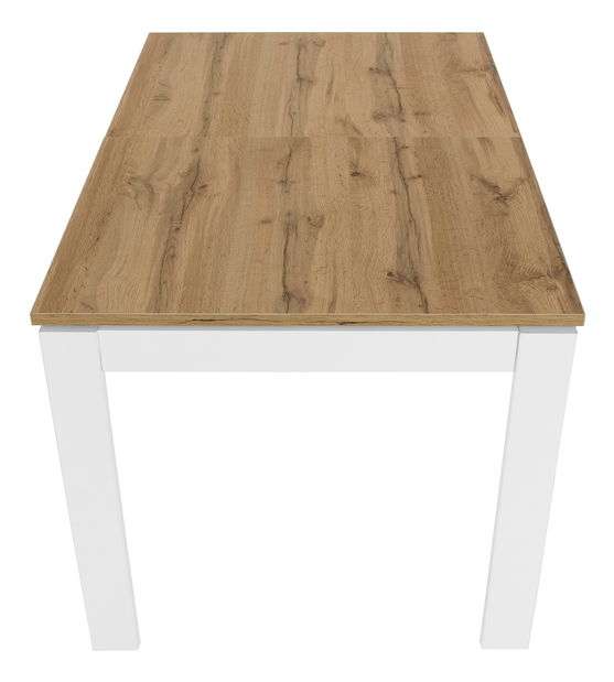 Jídelní stůl Vilgi (pro 4 až 6 osob) (bílá + dub wotan)