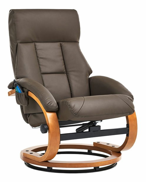 Masážní křeslo FARTE (umělá kůže) (hnědá)