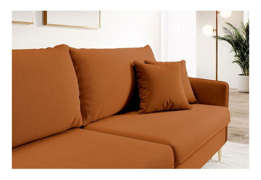 Pohovka trojsedačka Vivaldio (měděná + zlatá)