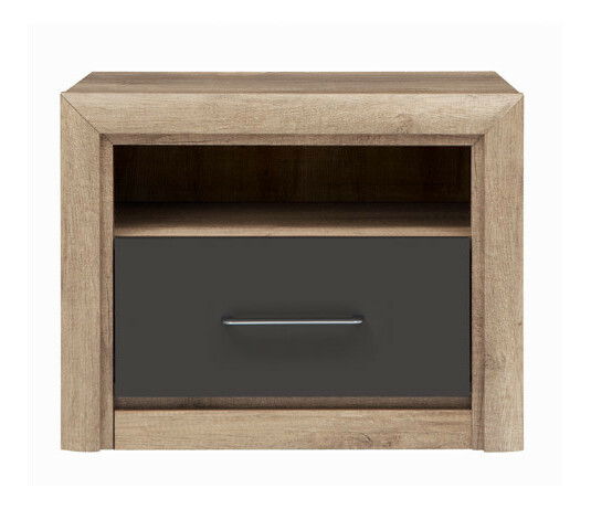 Noční stolek BRW Koen 2 KOM1S (dub canyon monument + šedý wolfram)