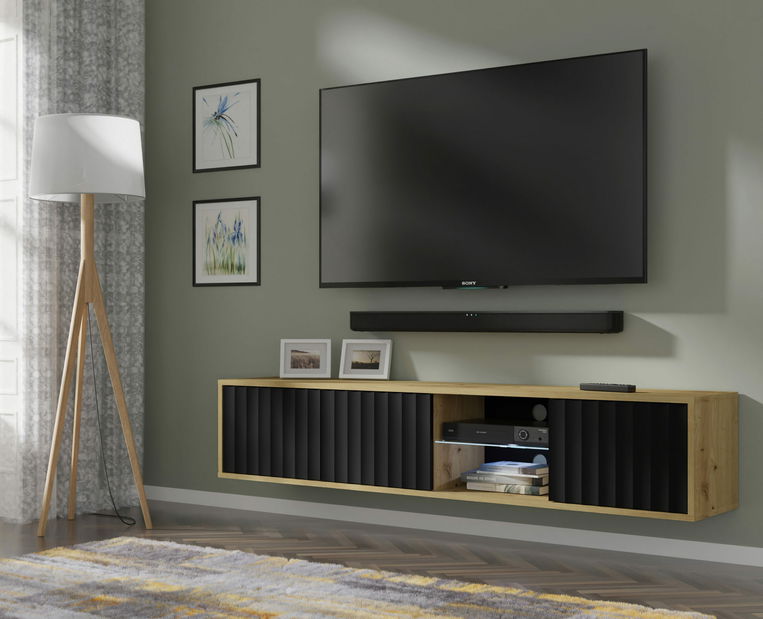 TV stolek/skříňka 156 Vinear (dub artisan + černá)