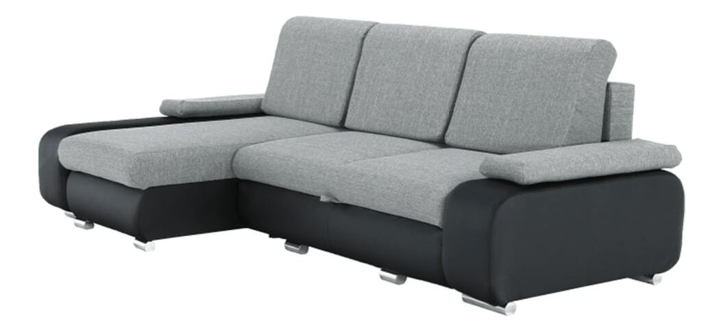 Rohová sedačka Carmen NEW (L) (ekokůže černá + šedá látka)