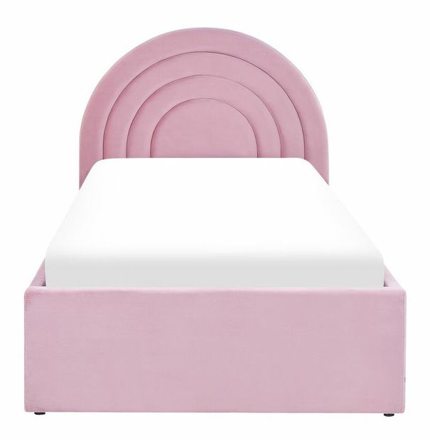 Jednolůžková postel 90 cm Annesile (růžová) (s roštem) (s úl. prostorem)