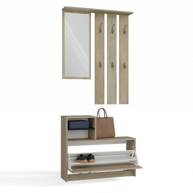 Předsíňová sestava Vayan 1 (dub sonoma) (se zrcadlem)