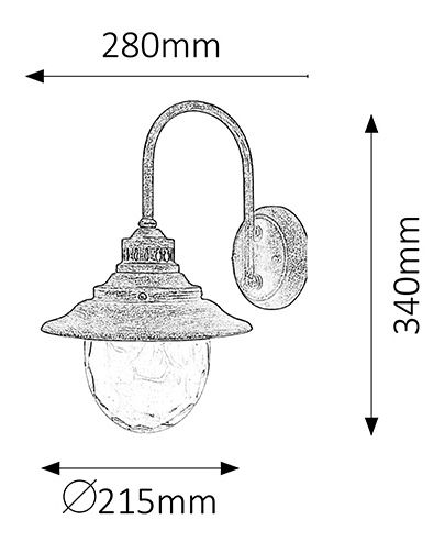 Venkovní svítidlo Barcelona 8677 (antická zlatá)