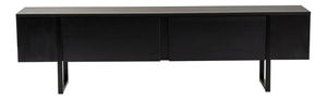TV skříňka Seronitta (tmavé dřevo + černá)