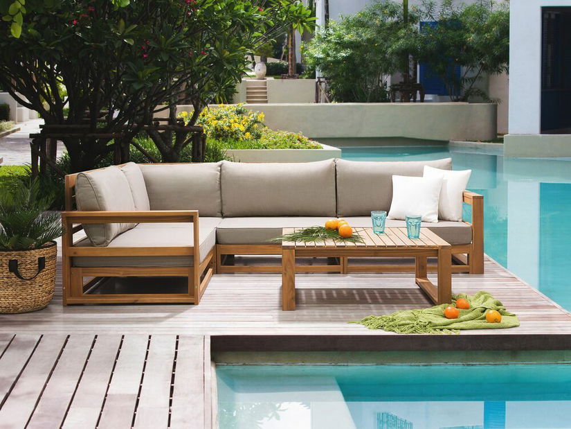 Zahradní sedací souprava Tamar (světlé dřevo) (akácie)