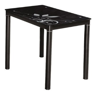 Jídelní stůl 80 cm Damion (černá + černá) (pro 4 osoby)