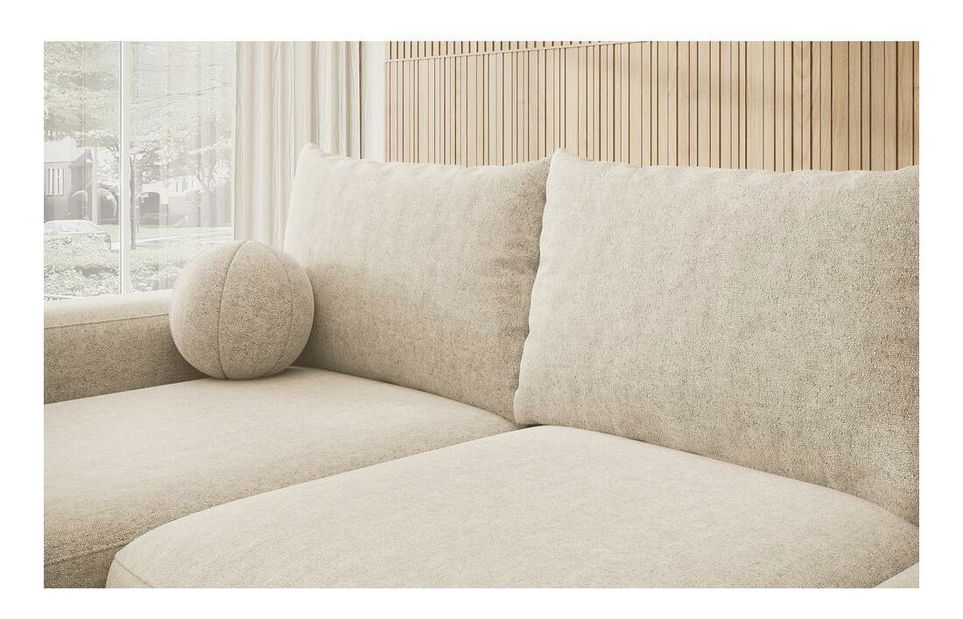 Rohová sedací souprava Carlito (L) (béžová + černá)