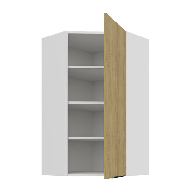 Rohová horní kuchyňská skříňka Carminia 60x60 GN-108 1F (45) (dub cremona + bílá)