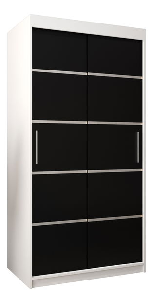 Šatní skříň 120 cm Verika 1 120 (bílá + černá)