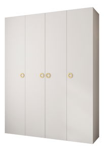 Šatní skříň 190 cm Carmela 40-1 (bílá + zlatá)