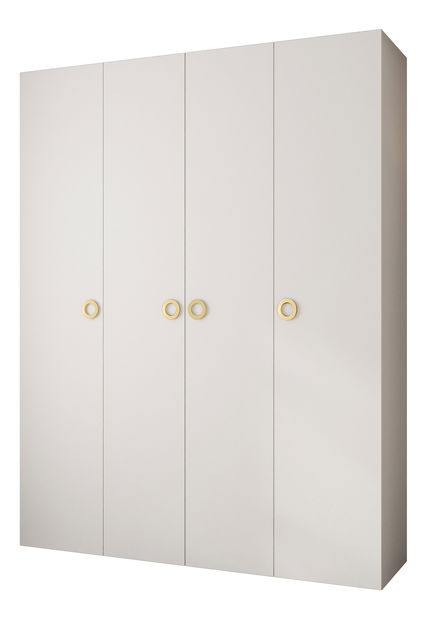 Šatní skříň 190 cm Carmela 40-1 (bílá + zlatá)