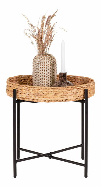 Příruční stolek Neralia (černá + přírodní)