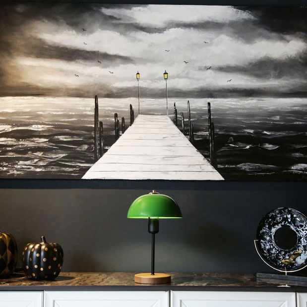 Stolní lampa Autero 2 (zelená + přírodní)