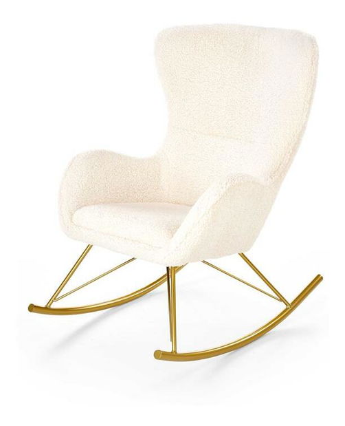 Houpací křeslo Leonia (krémová + zlatá)