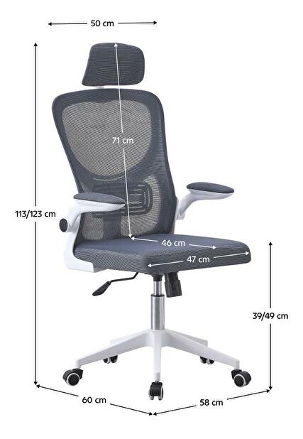 Kancelářská židle Matago (šedá + bílá)