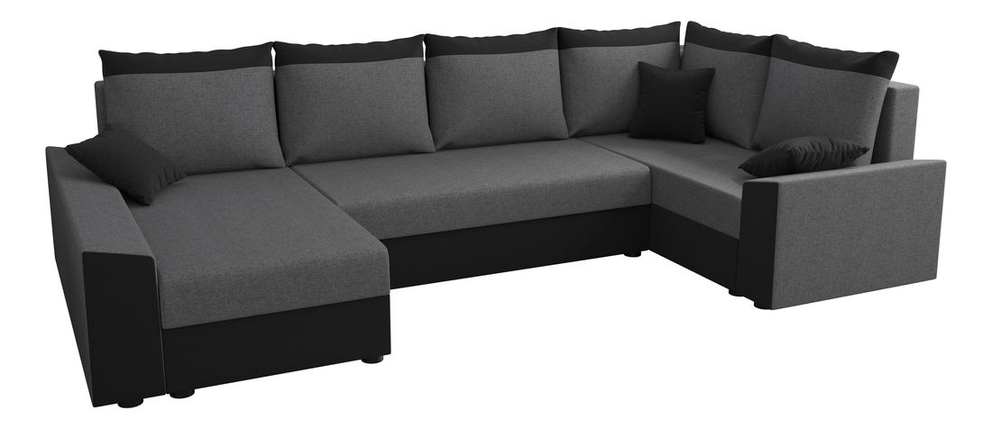 Rohová sedací souprava Paragon Long (šedá + černá) (P)