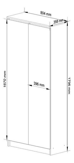 Policová skříň Rainer II (bílá + wenge)