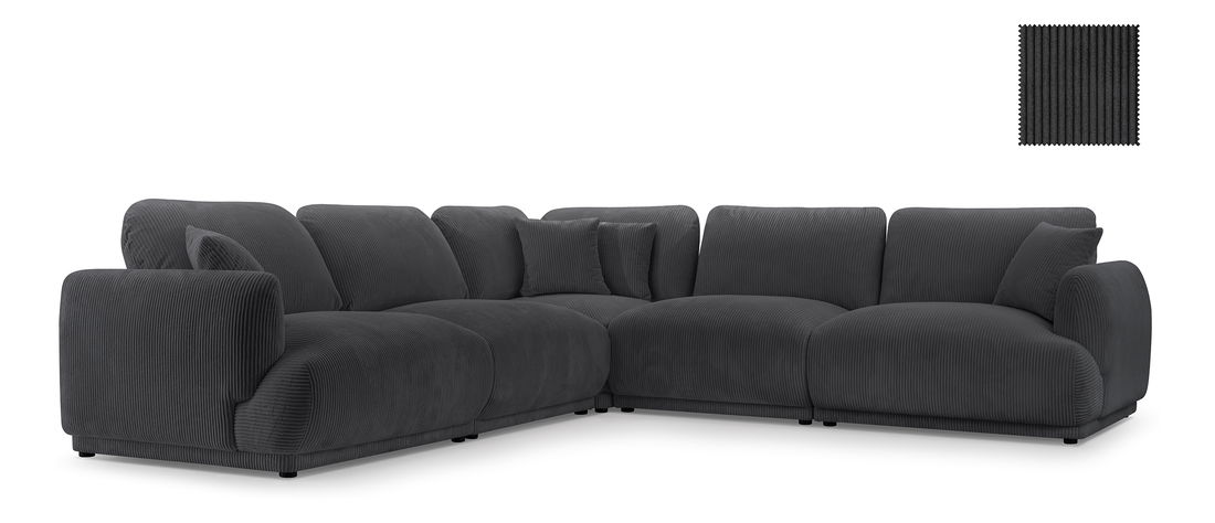 Rohová sedačka Chako (P) (černá)