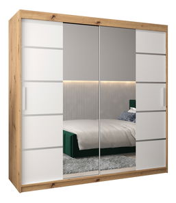 Šatní skříň 200 cm Verika 4 200 (dub artisan + bílá)