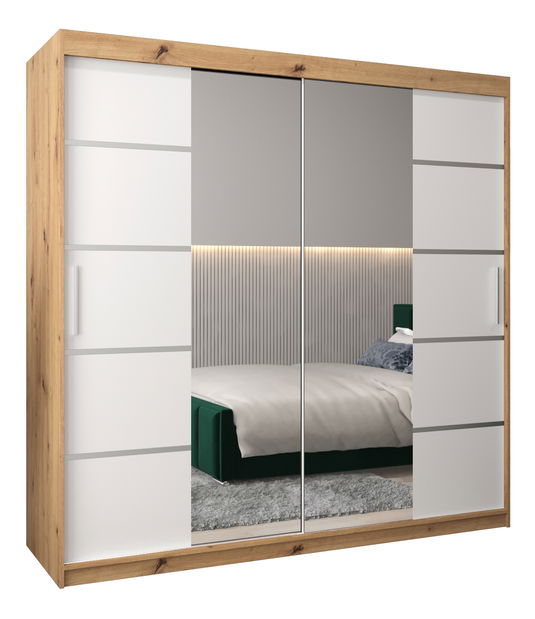 Šatní skříň 200 cm Verika 4 200 (dub artisan + bílá)