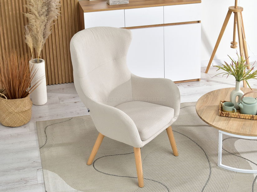 Křeslo Léto (béžová + buk)