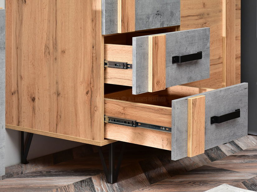 Obývací stěna Subrayado 01 (dub + černá)