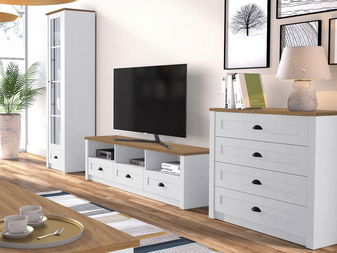 Nábytek do obývacího pokoje Patrick IV (borovice andersen + dub lefkas tmavý)