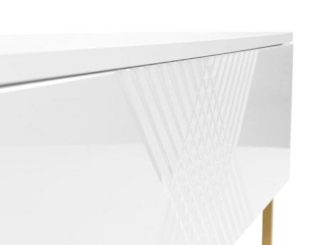 Obývací stěna Madrealla II (bílá + lesk bílý + zlatá)