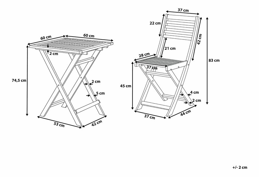 Zahradní set Fici (světlé dřevo)