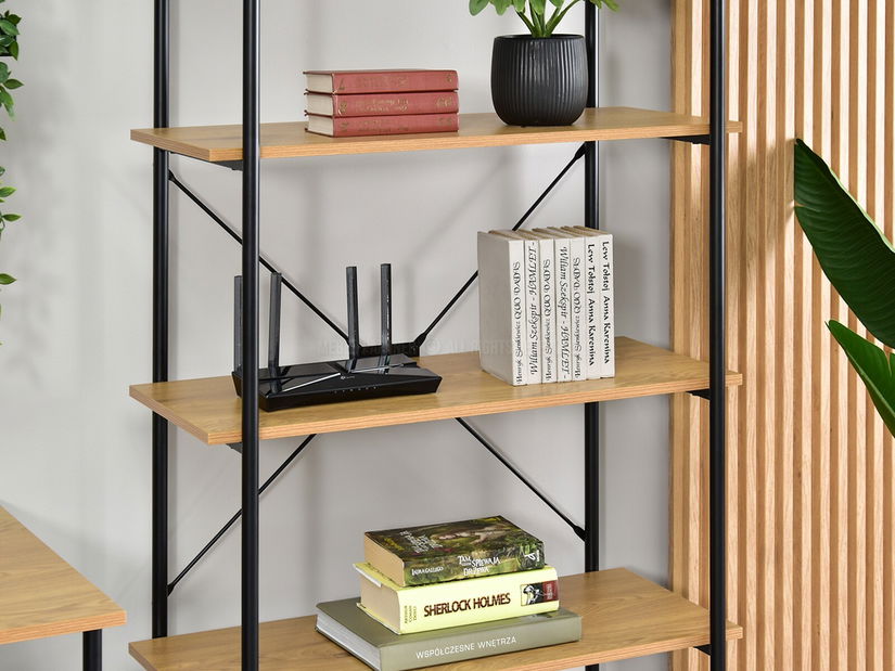 Regál Almasa A4 (dub + černá)