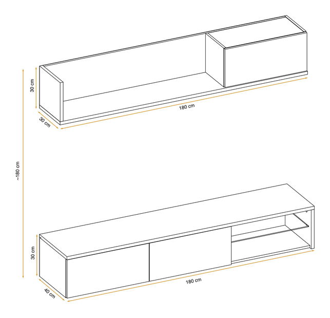 Obývací stěna Dalton ANFS DL (antracit + dub flagstaff)