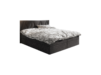 Manželská postel Boxspring 140 cm Fade 3 Comfort (černá) (s matrací a úložným prostorem)